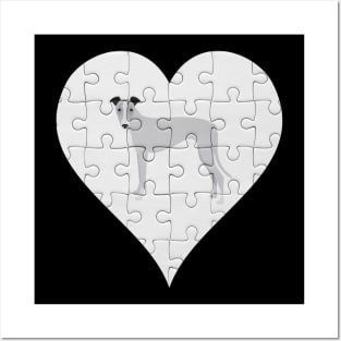 Whippet Heart Jigsaw Pieces Design - Gift for Whippet Lovers Posters and Art